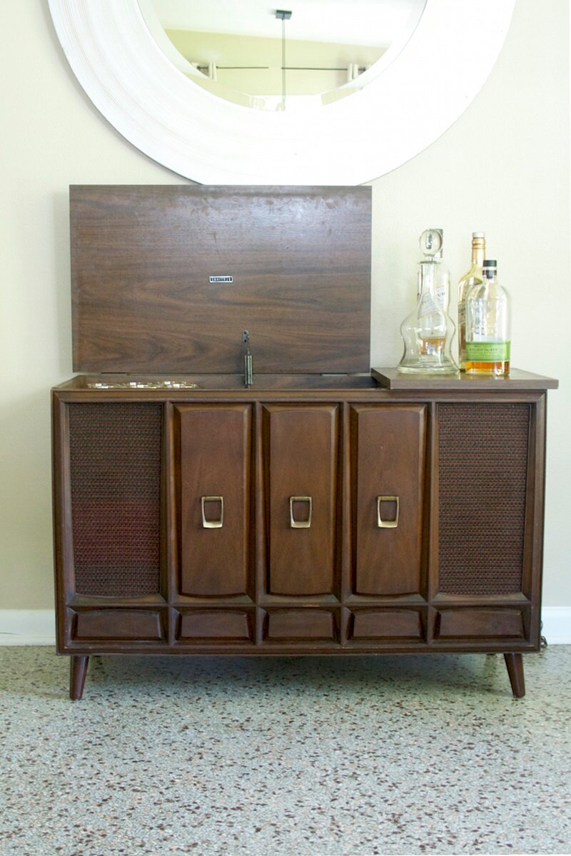 Mid Century Stereo Console Conversion by RetroTherapyRehab