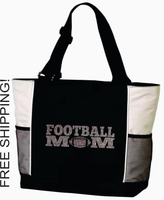 Items similar to FOOTBALL MOM Bag. Football Mom Tote. Football Bag. Football Tote. Sports Tote ...