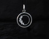 Miniature Papercut Silver Pendant - Floral Frame II