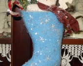 Snowman Stocking Ornament - 8 x 4 inches      READY TO SHIP