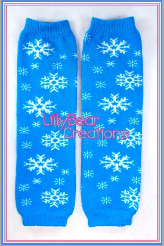 Items similar to Blue Snowflake Leg Warmers, Christmas Leg Warmers
