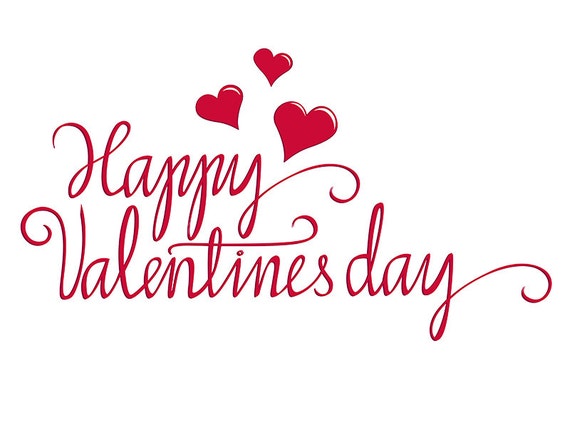 Happy Valentine Script Digital Download Graphic Romantic