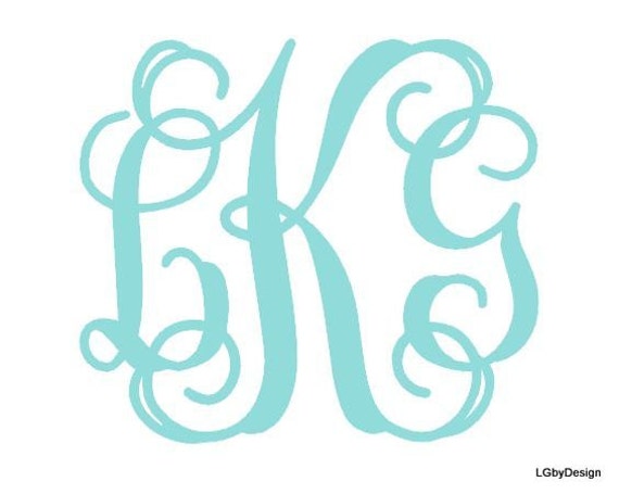 Tiffany Blue Monogrammed Decal by LGbyDesign on Etsy