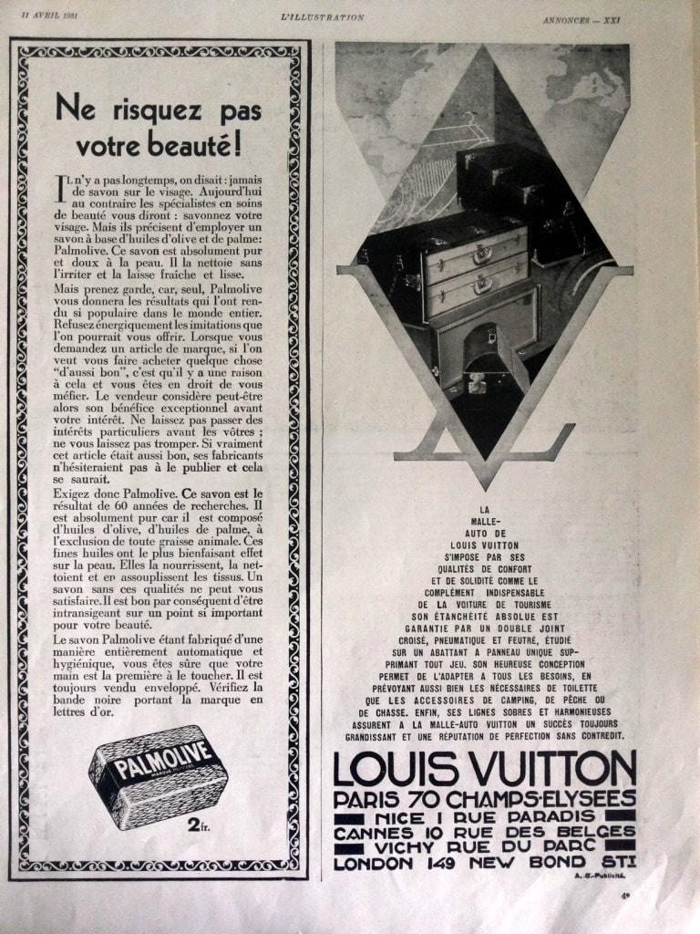 Louis Vuitton vintage advertising Palmolive ad vintage poster