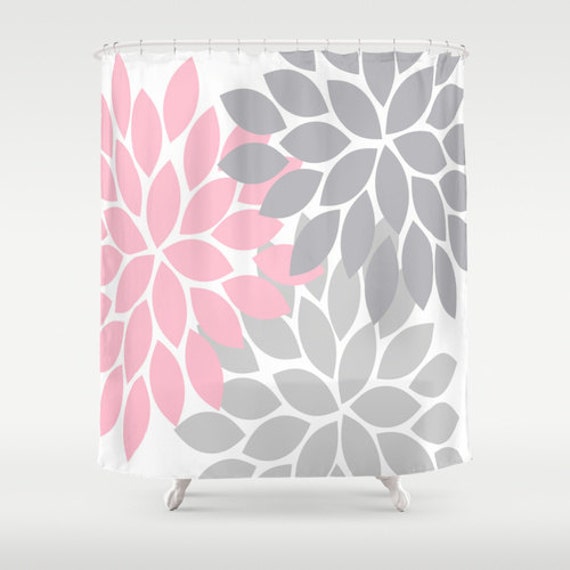 Nautical Shower Curtain Hooks Coral and Grey Shower Curtain