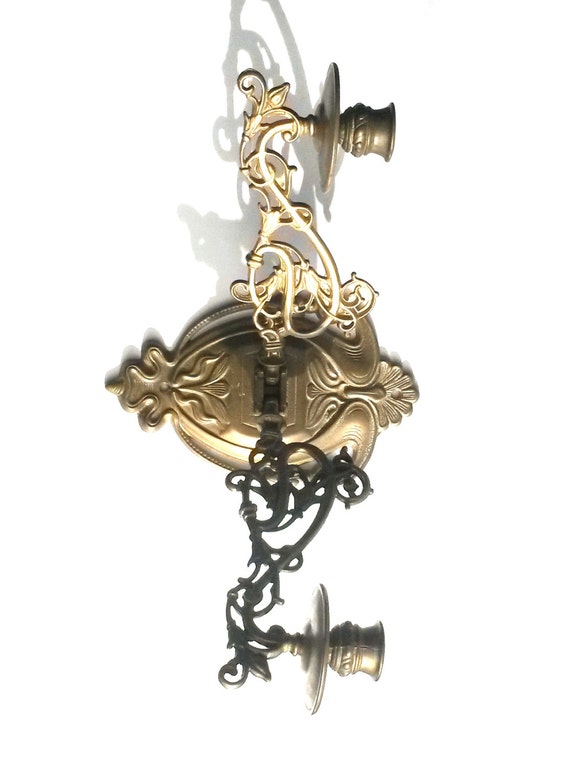 Antique Solid Brass Victorian Piano Candelabra / piano by RVHills