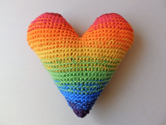 Knitted Heart Shaped Throw PIllow Handmade to Order custom
