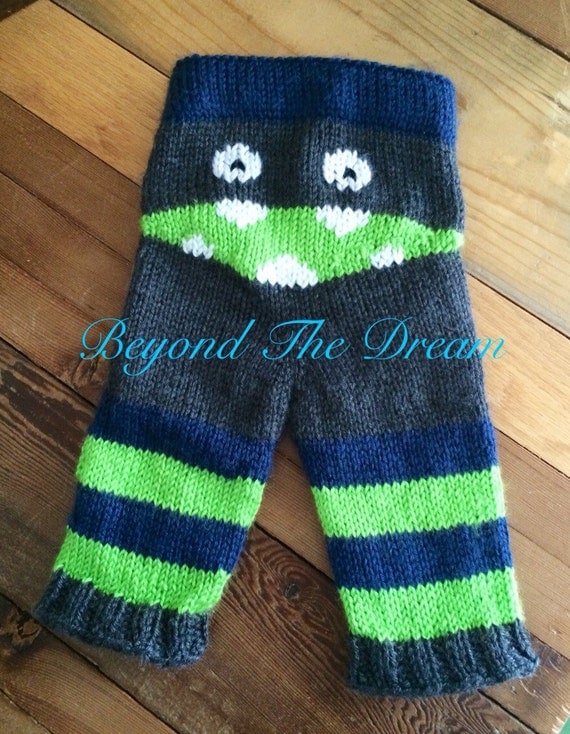 Knit Monster Butt Pants Knit Boy Toddler by BeyondTheDreamStudio