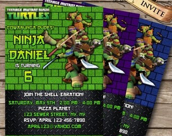Teenage Mutant Ninja Turtles Birthday Invitation, TMNT Printable Invite, Ninja Turtles Invitation, Custom Digital Invite