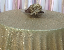 Champagne Table Cloth Sparkle Glitter Sequin Tablecloth 120 inch Round ...