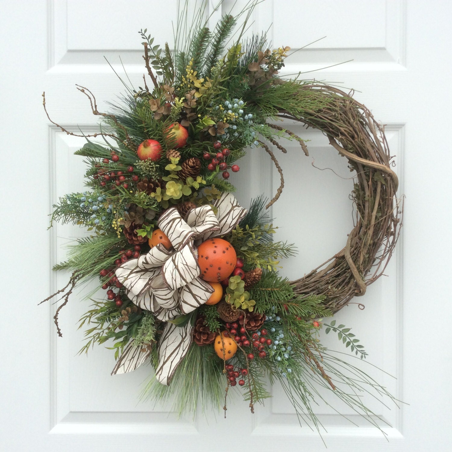 christmas wreath rustic wreath holiday wreath winter christmas wreath rustic wreath holiday wreath winter