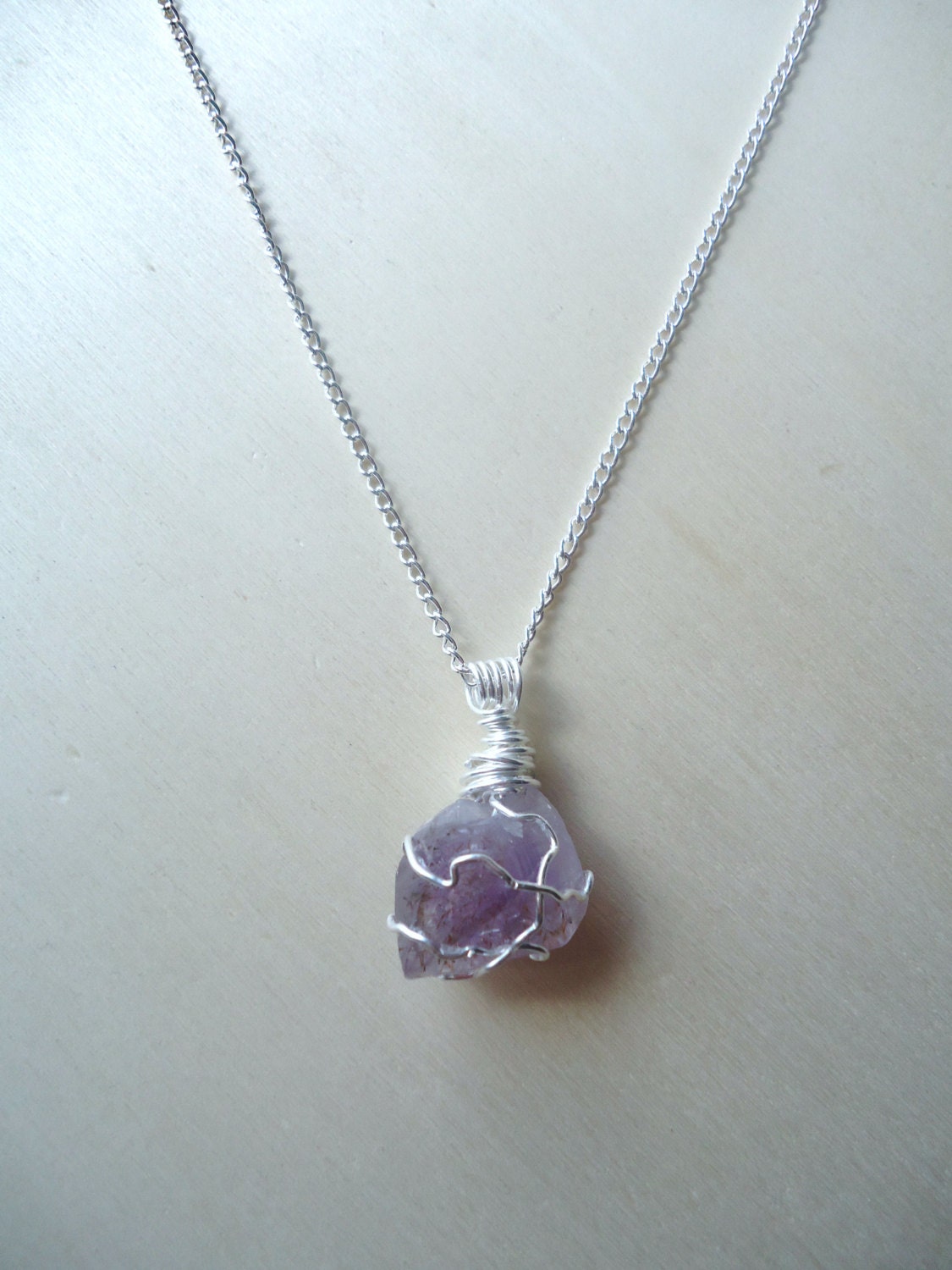 raw amethyst pendant