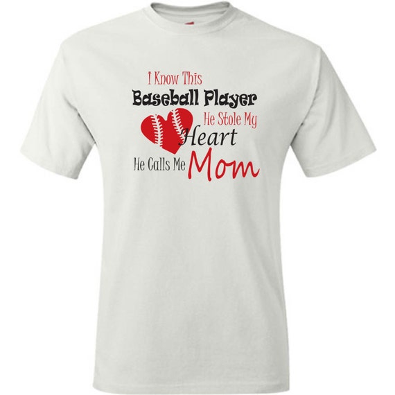 Funny Baseball Mom Shirt. He Stole My Heart. He by PinkPigPrinting