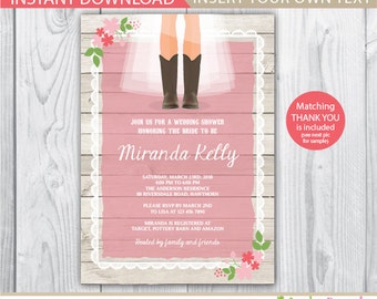 Cowboy Boot Bridal Shower Invitations 4