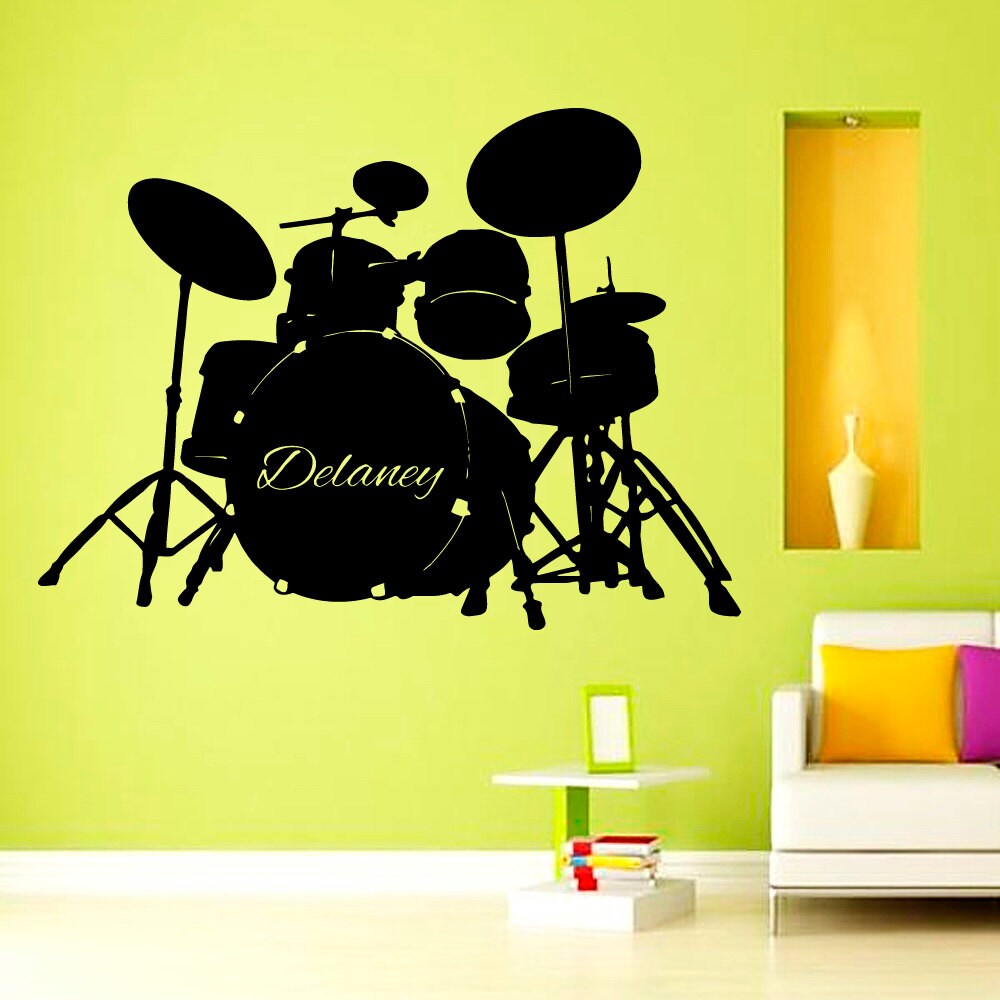 Custom Wall Decals Music Drums Vinyl Decal Sticker Boy