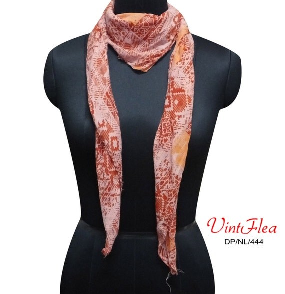 Square Scarf Cotton Scarf Abstract Print Scarf Fashion by VintFlea
