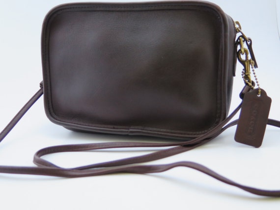 Vintage Coach Carnival Dark Brown Small Leather Crossbody