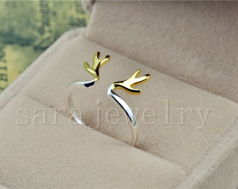 Only one size, Antler Ring/deer antler Ring In 925 Silver,sterling silver 925 ring,birthday gift, bridesmaid ring, graduation ring