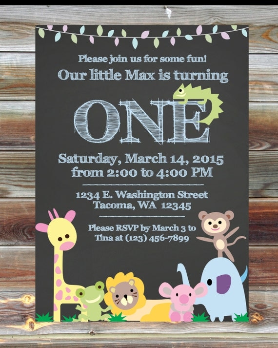 Jungle First Birthday Invitations 6