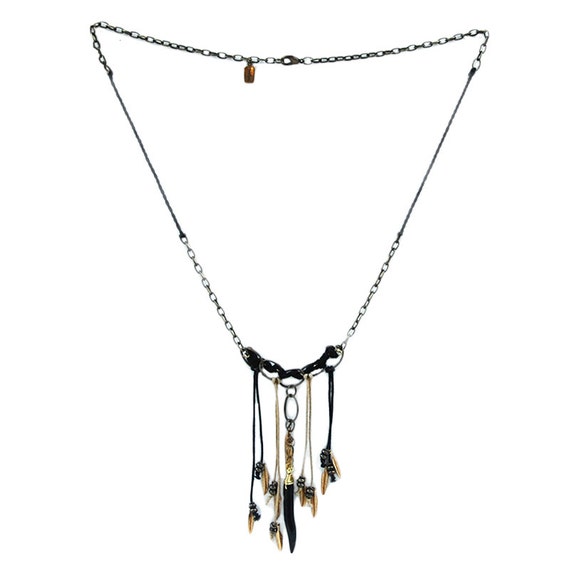 Navajo Night Tribal Necklace - Boho Necklace, Tribal Statement Necklace