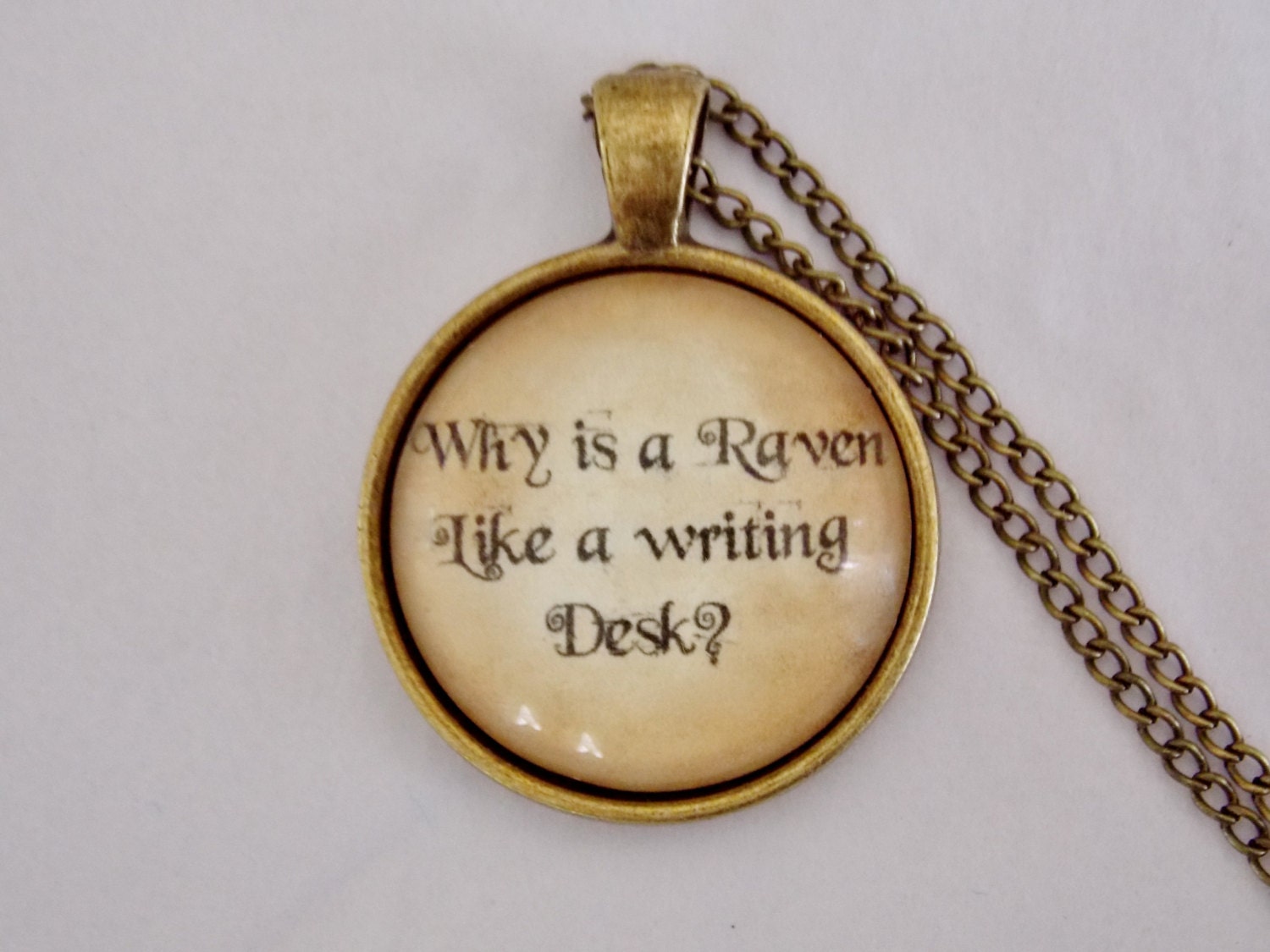 Why Is A Raven Like A Writing Desk Necklace. by ...