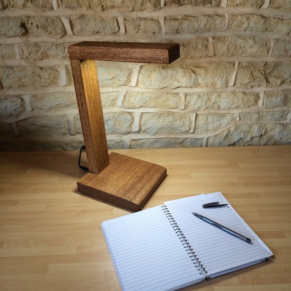 Modern Desk Light Table Bedside Lamp Hand Crafted Wood