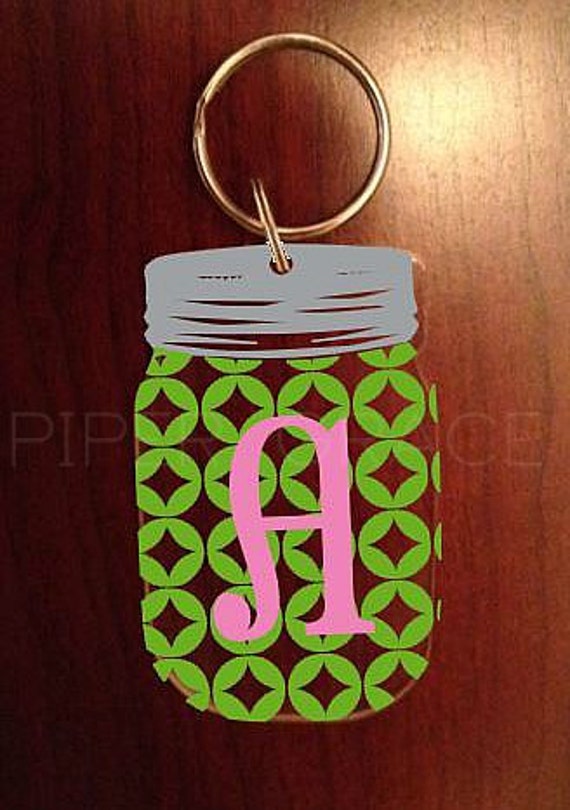 Items similar to Mason Jar Keychain, Personalized Keychain, Mason Jar