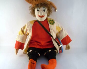 Vintage Rag Doll/Vintage Handmade Doll/Vintage Felt Doll/Vintage Handmade Rag Doll/Antique Doll/Vintage Handmade Cloth Doll