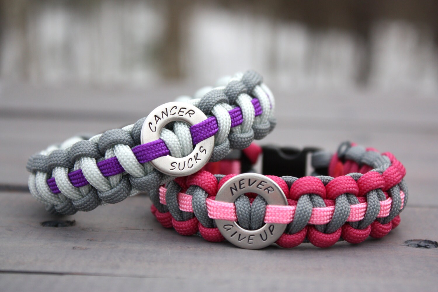 Personalized Paracord Bracelet with Stainless Steel Washer