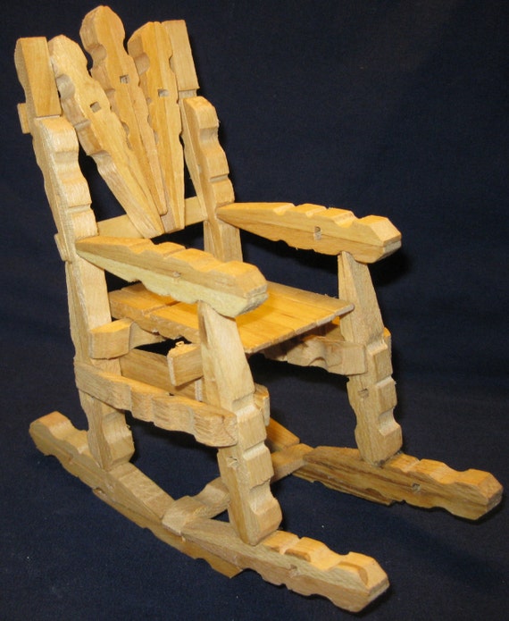 Items similar to Wooden Clothes Pin Rocking Chair on Etsy