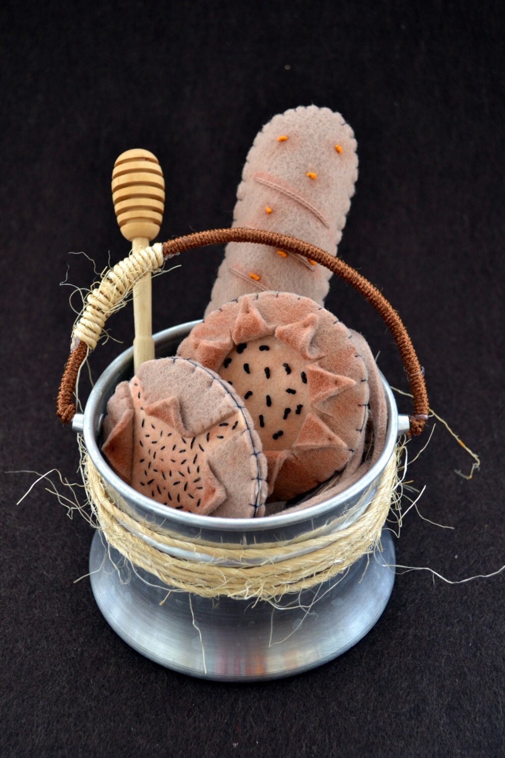 felt food bakery bread and pastries ın a bucketkitchen by shhbaby