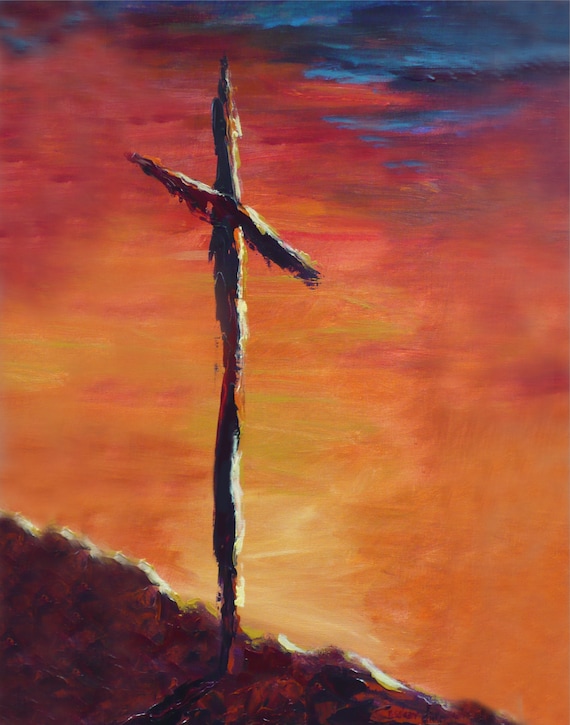 Cross Painting Cross Poster Art Print Easter Cross Art   Il 570xN.744247971 I3jd 