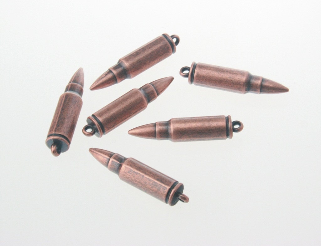 5 pcs.Zinc Antique Copper Ammunition Bullet by StudRivet on Etsy