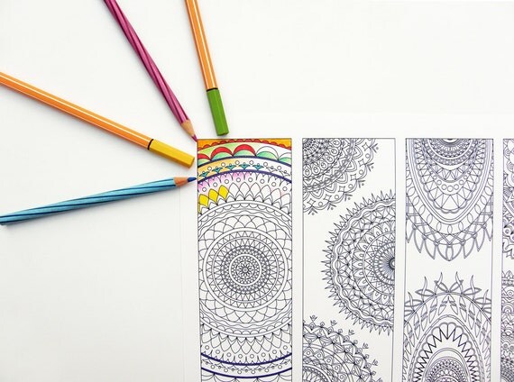 tribal bookmarks coloring page abstract mandala design