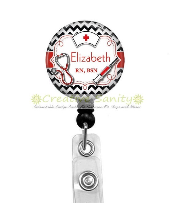 Personalized Retractable ID Badge Holder Nurse by CreativeSanity