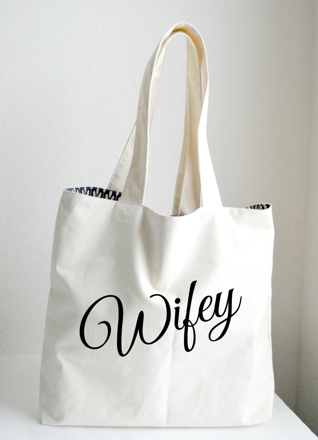 Wifey Tote Bag Large Sturdy Heavyweight Canvas Grocery Bag