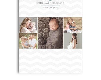 Photography Price List Template - 5x7 Flat Card Photoshop Template - GRIGIO - 1255