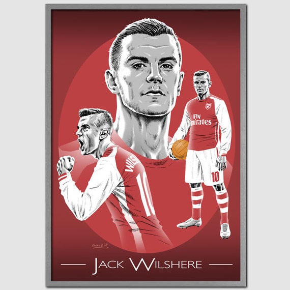 JACK WILSHERE Arsenal Portrait Art Print by THEFOOTBALLARTIST