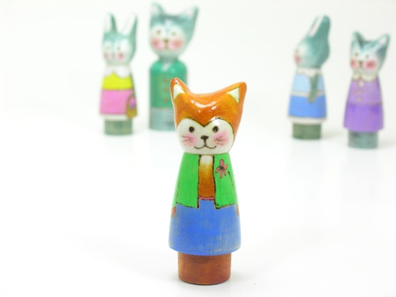 rustic fox peg dolls