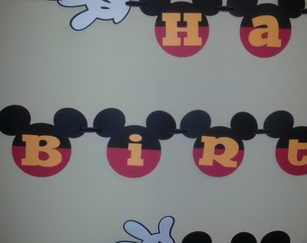 Mickey Mouse Happy Birthday Banner Personalized