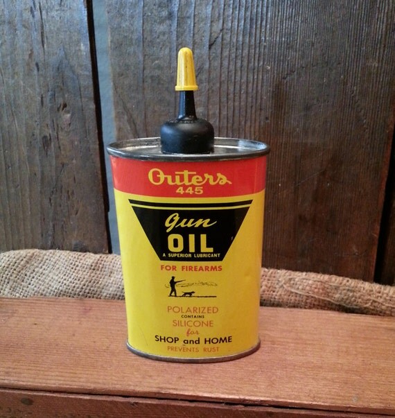 Vintage Gun Oil Tin 1950's Outers Brand Firearm