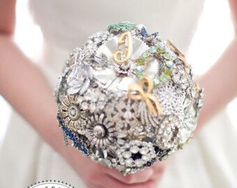 99 New bridal bouquet jewellery decorations 979 Custom Large Brooch Bouquet Romantic Silk Flowers by TheRitzyRose 