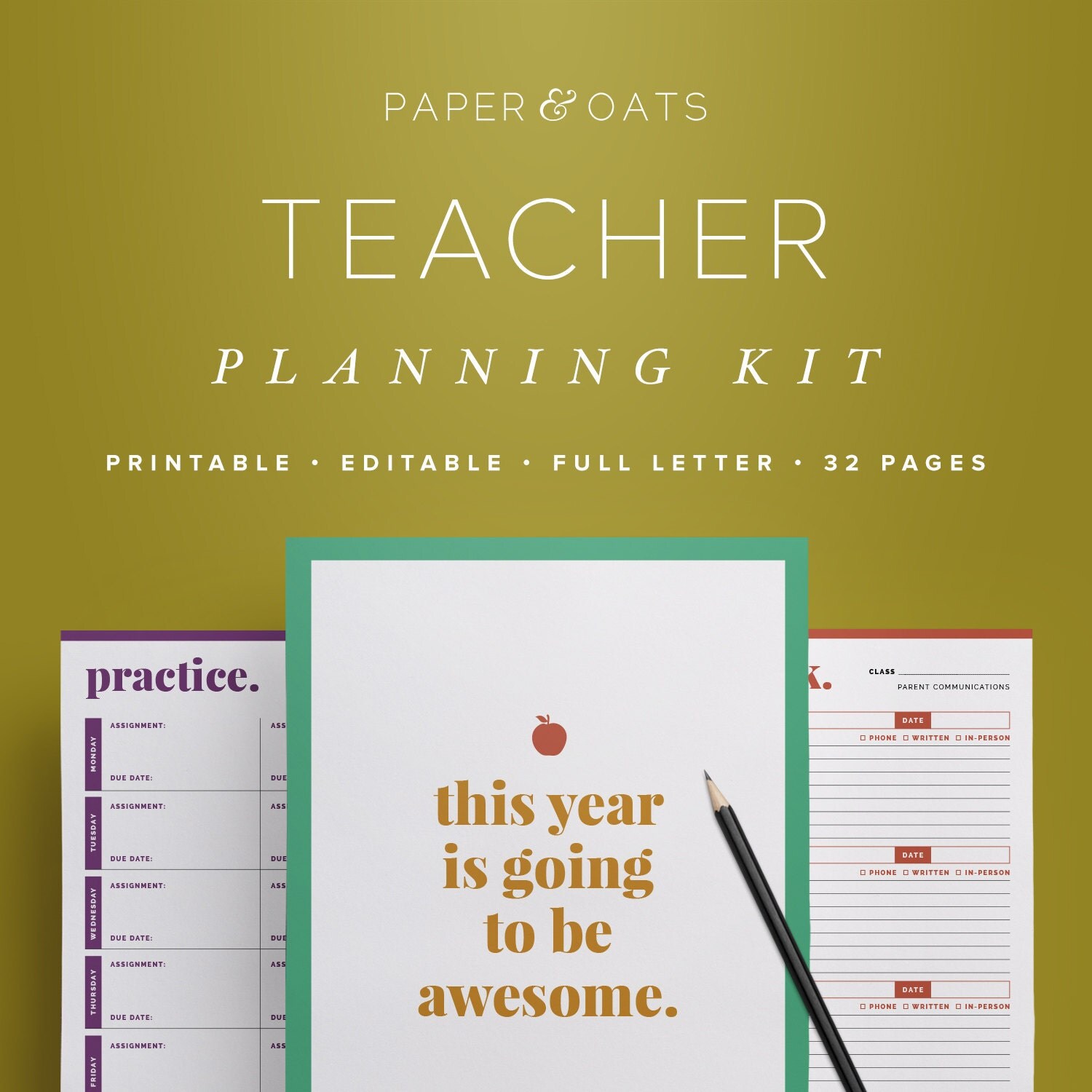 Teacher Planning Kit Editable Classroom Planner