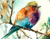 Bird Watercolor Print, Lilac Bird Watercolor Painting Art Print Bird Watercolor Print, Lilac Bird Watercolor Painting Art Print