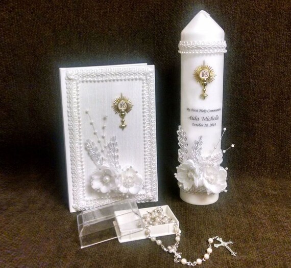Personalized First Communion Candle Gift Set