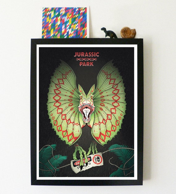 jurassic park poster print finds a by teaandpencilsshop jurassic park poster print finds a by teaandpencilsshop