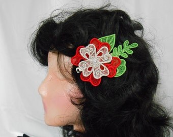 Barrette à Cheveux Argent – Cristaux Noirs Et Clairs – 3,5'' – NY FASHION ACCESSORIES
