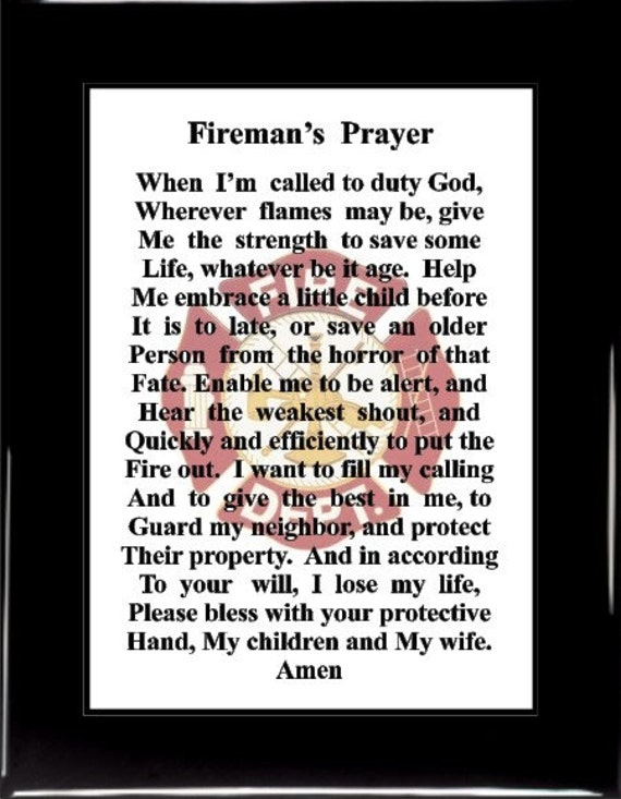 Fireman's Prayer 1021 fireman plaques fireman gifts