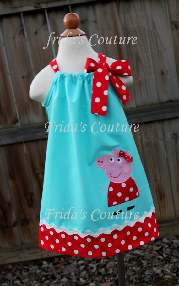 Items similar to Super Cute Girl pig pillowcase dress by Frida s Couture on Etsy
