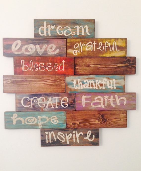 Items similar to Inspirational quote wood sign Rustic Wood 